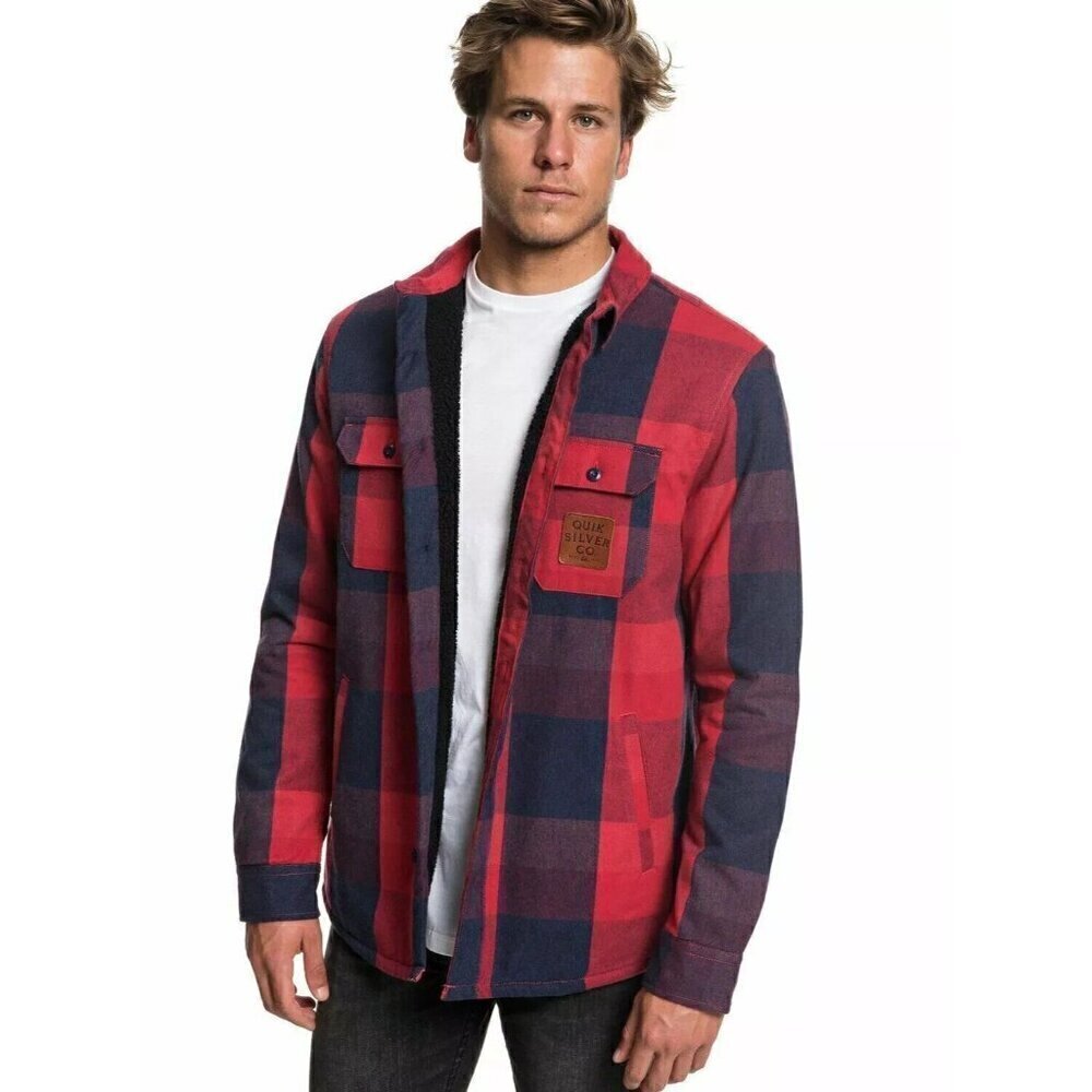 QuikSilver Men's Miho Stones GARNET SHERPA Long Sleeve Over Shirt Size M - Picture 11 of 16